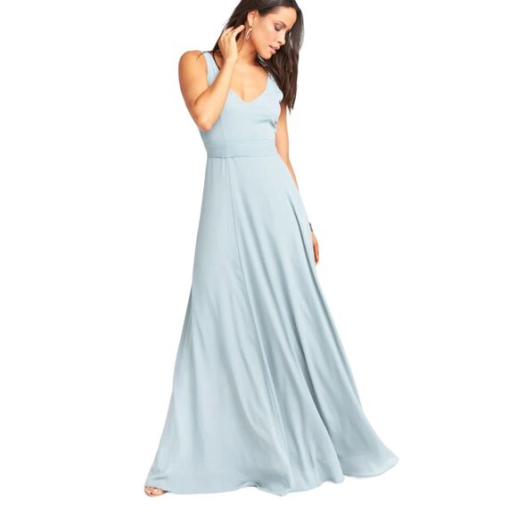 NWT Show Me Your Mumu Jenn Maxi Dress V Neck Flowy Silver Sage Green Sz XL